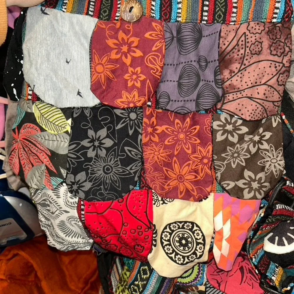 African Patchwork OWL cotton back pack TRAVEL